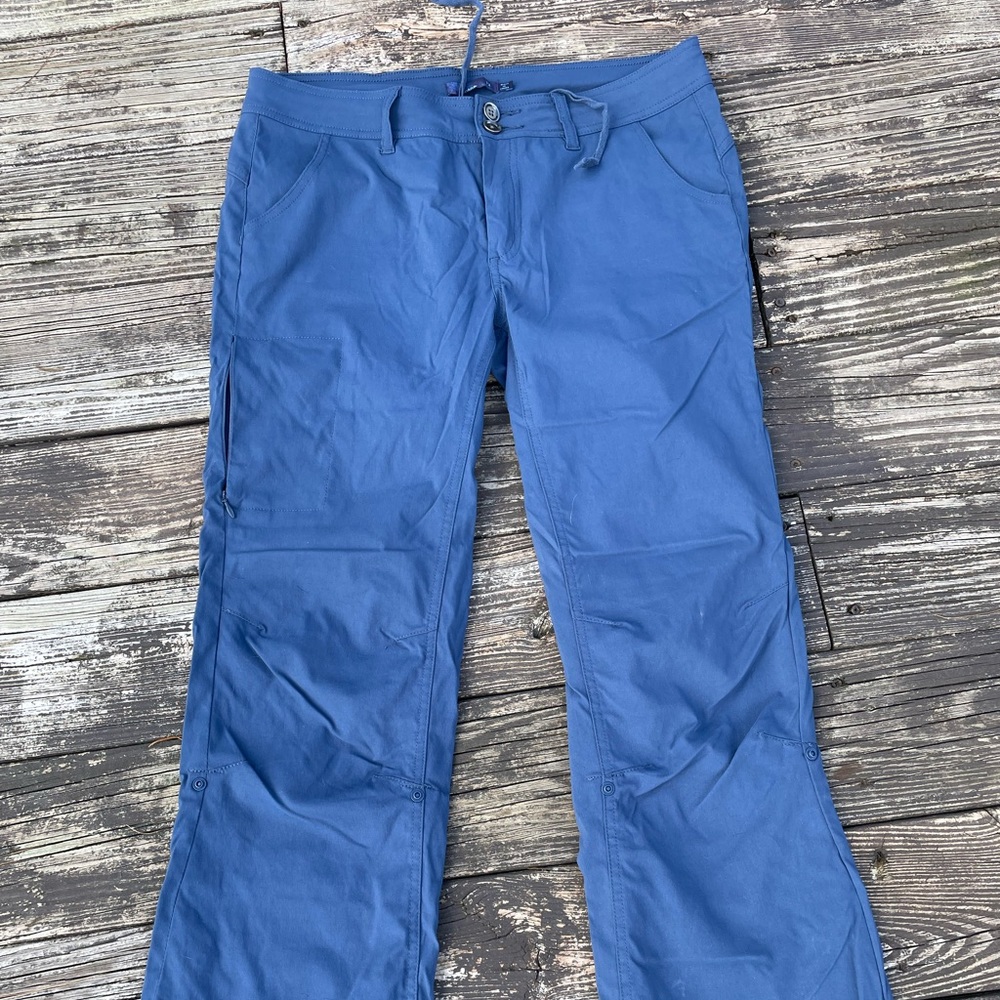Prana Halle Convertible Roll Up Inseam Stretch Performance Pants indigo color